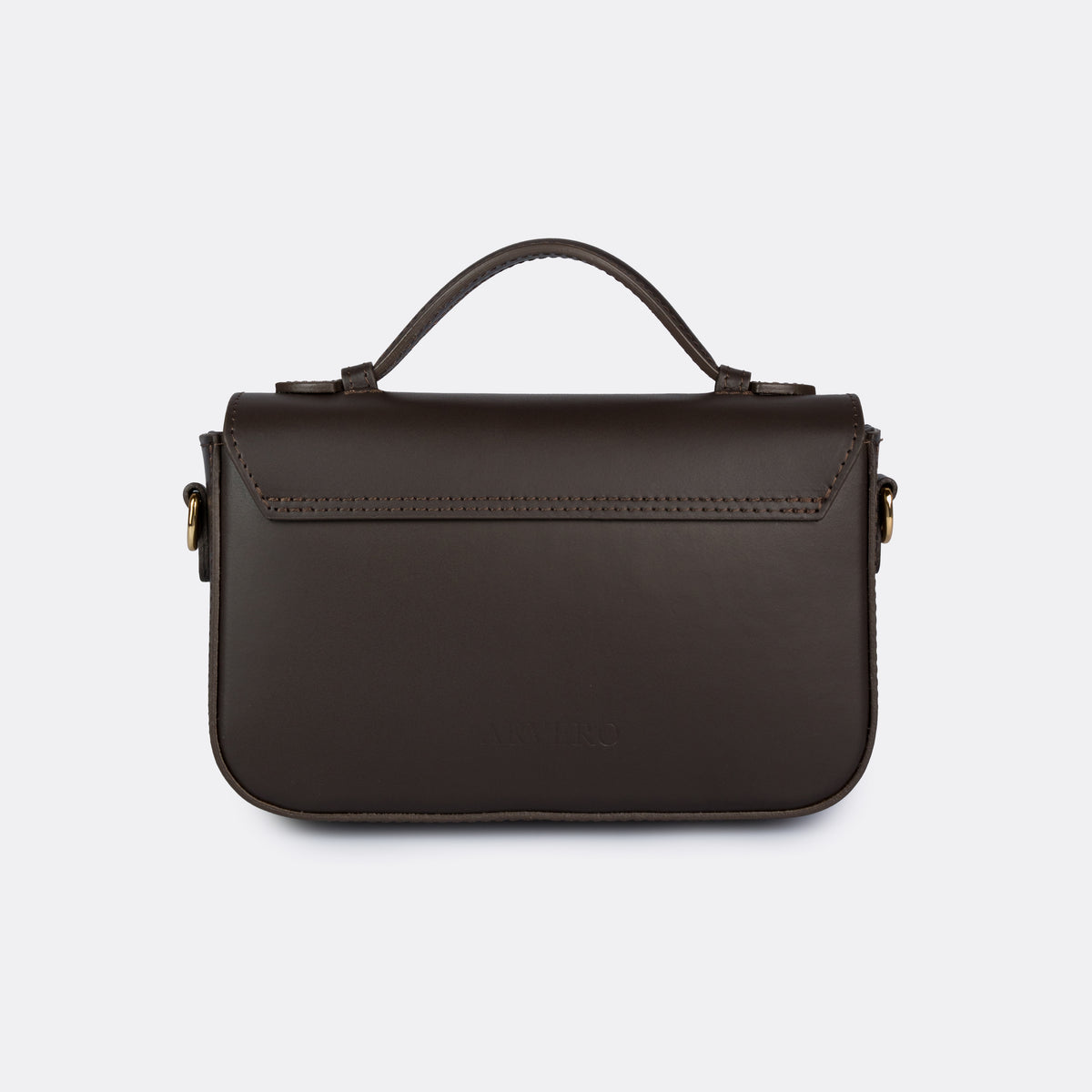 Capri brown leather bag with gold-tone hardware, made in Italy