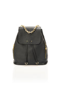 Elara Black Italian Leather Backpack