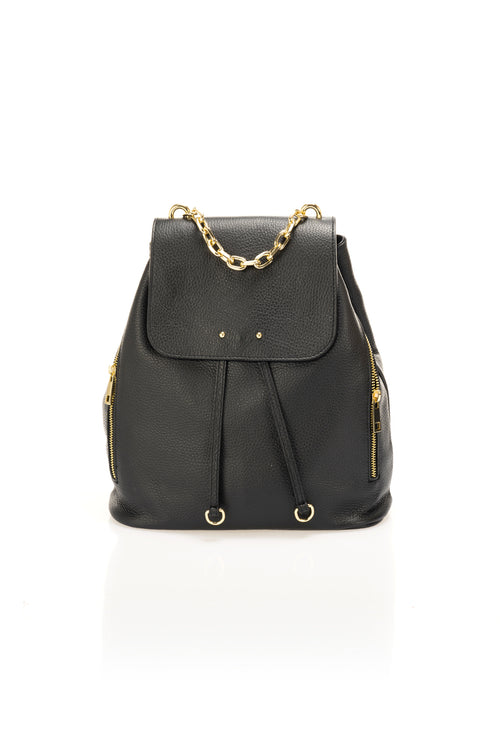 Elara black Italian leather backpack in grain calfskin by ARVÉRO