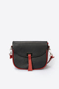 Noira Black and Red Italian Leather Crossbody Bag