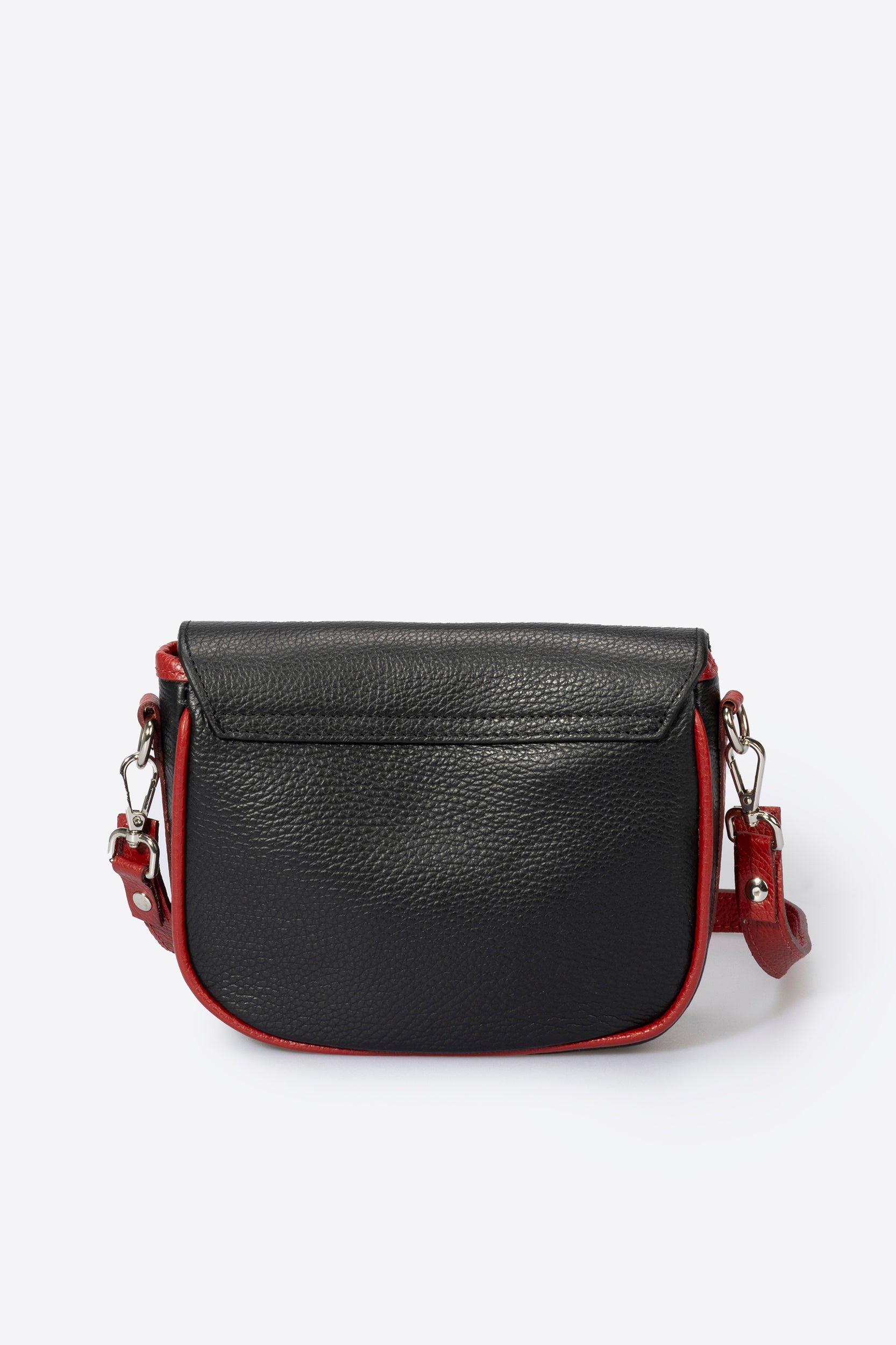 Noira Black and Red Italian Leather Crossbody Bag
