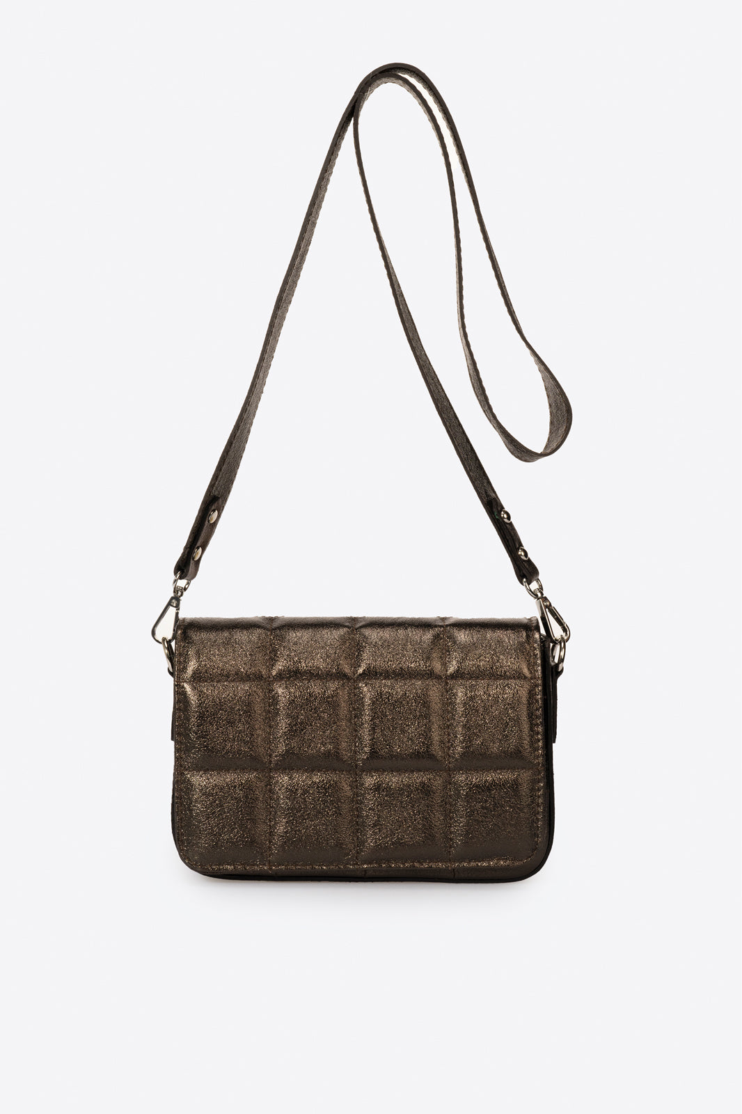 Solene Bronze Italian Leather Crossbody Bag