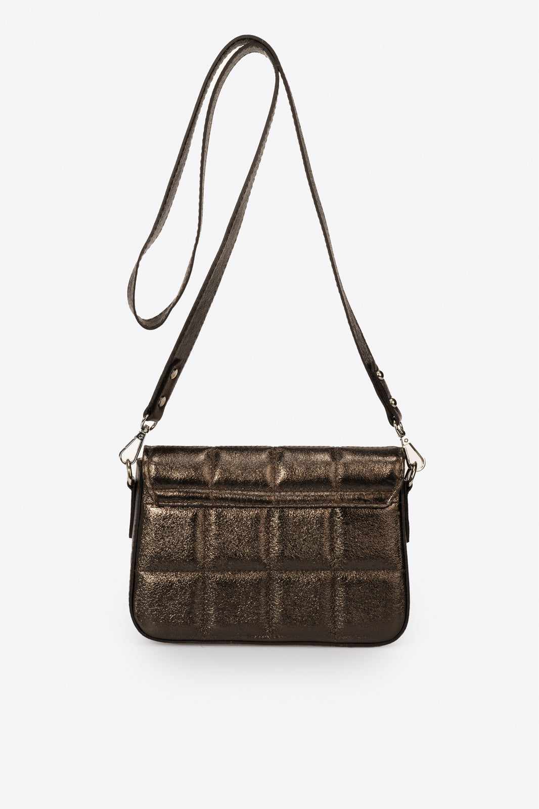Solene Bronze Italian Leather Crossbody Bag