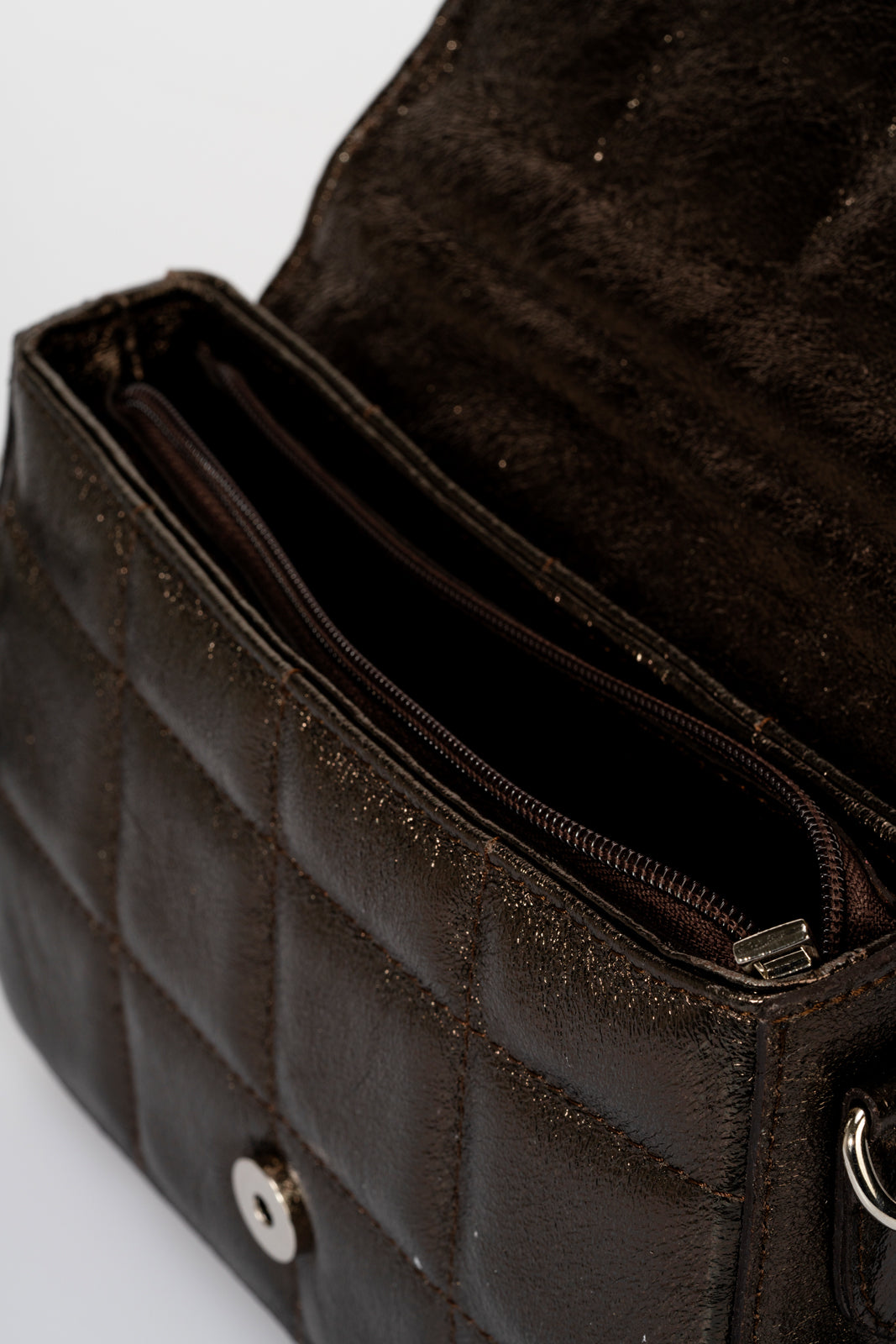 Solene Bronze Italian Leather Crossbody Bag