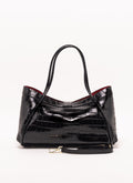 Milano Black Croc Lockstrap Tote