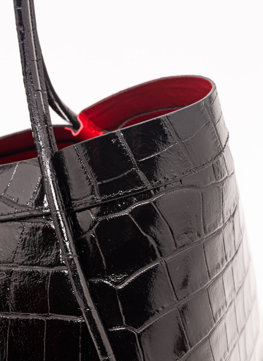 Milano Black Croc Lockstrap Tote