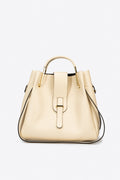 Viona Beige Italian Leather Top Handle Crossbody Bag
