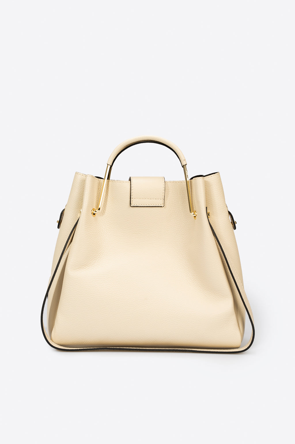 Viona Beige Italian Leather Top Handle Crossbody Bag
