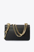 Mirelle Black Italian Leather Chain Crossbody Bag