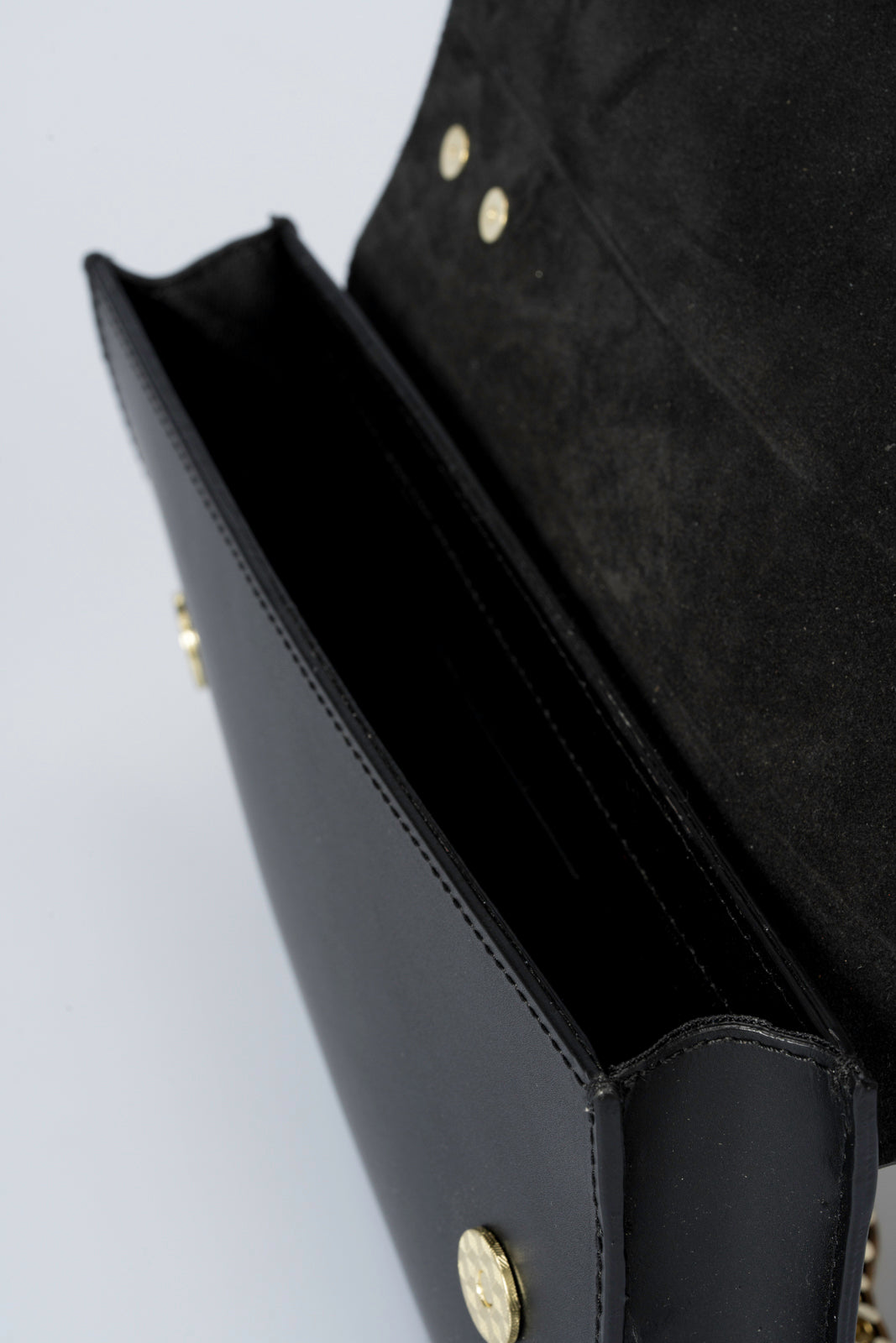 Mirelle Black Italian Leather Chain Crossbody Bag