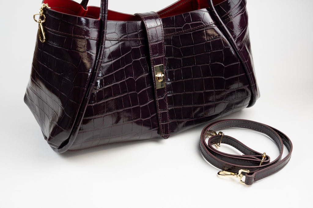 Milano Croc Lockstrap Tote