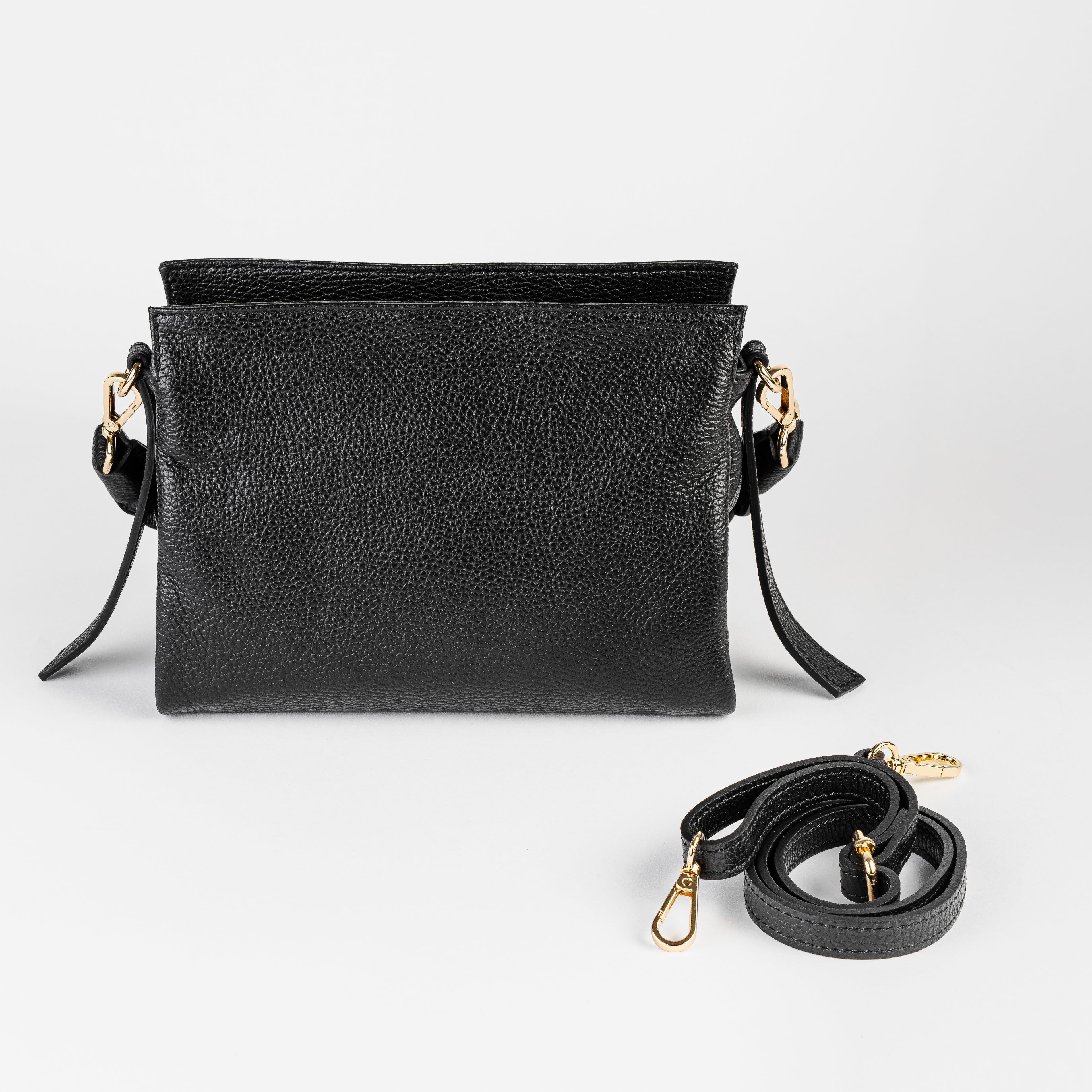 Intreccio Mini Braided-Handle Shoulder Black Bag