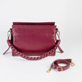 Intreccio Grande Braided-Handle Shoulder Burgundy Bag