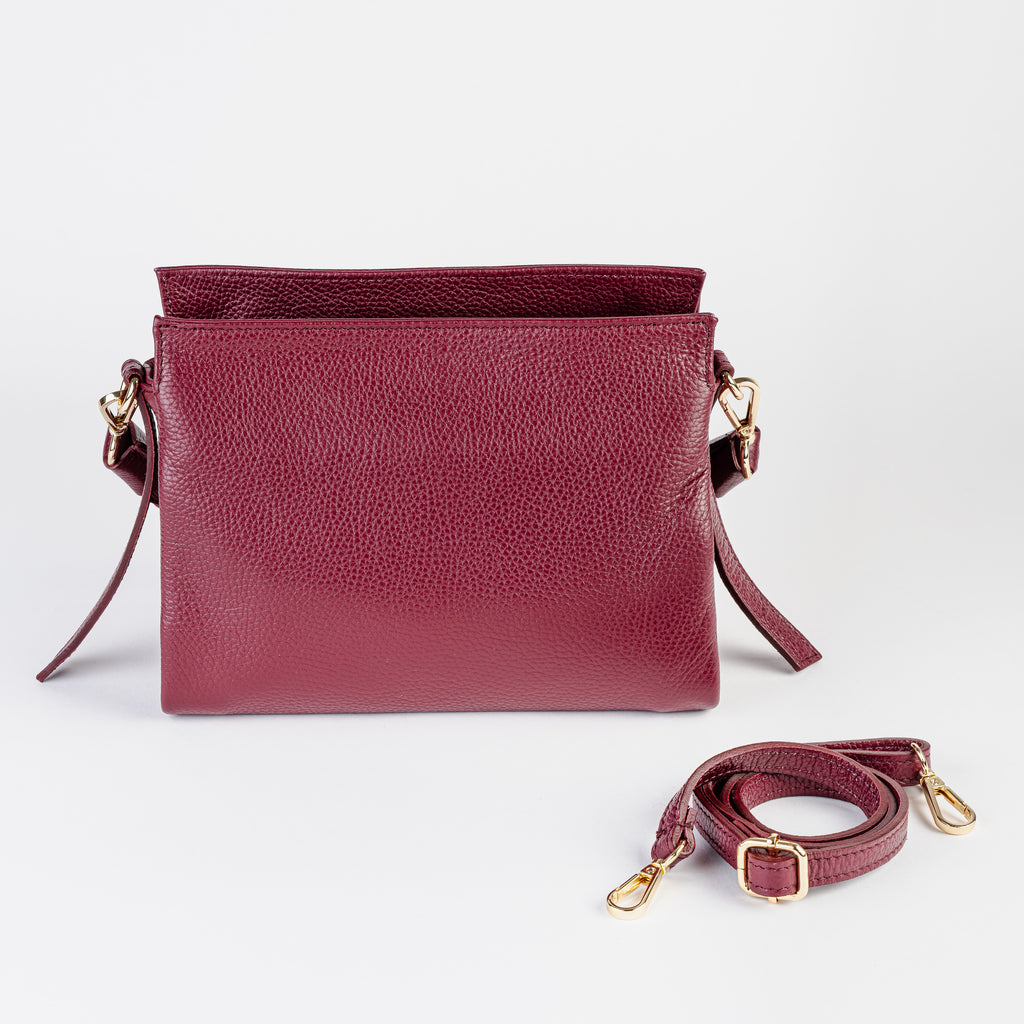 Intreccio Grande Braided-Handle Shoulder Burgundy Bag