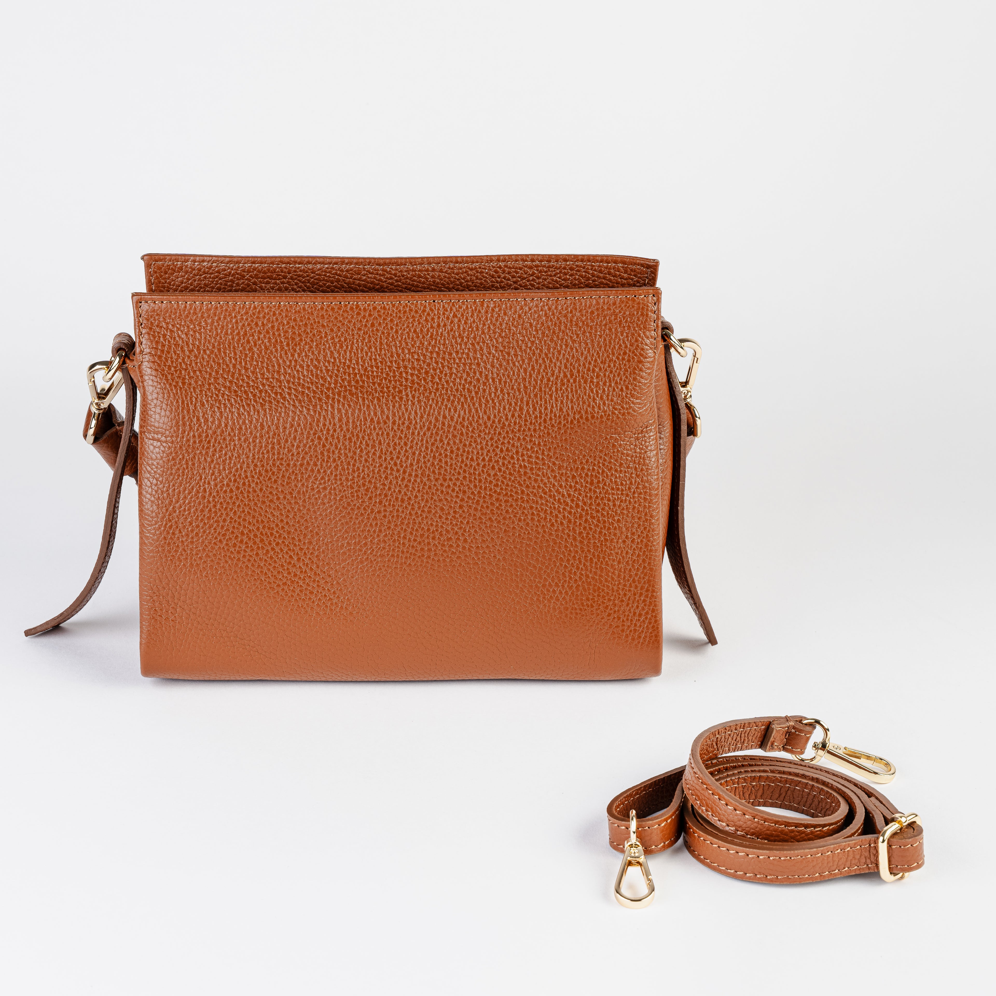 Intreccio Grande Braided-Handle Shoulder Cognac Bag