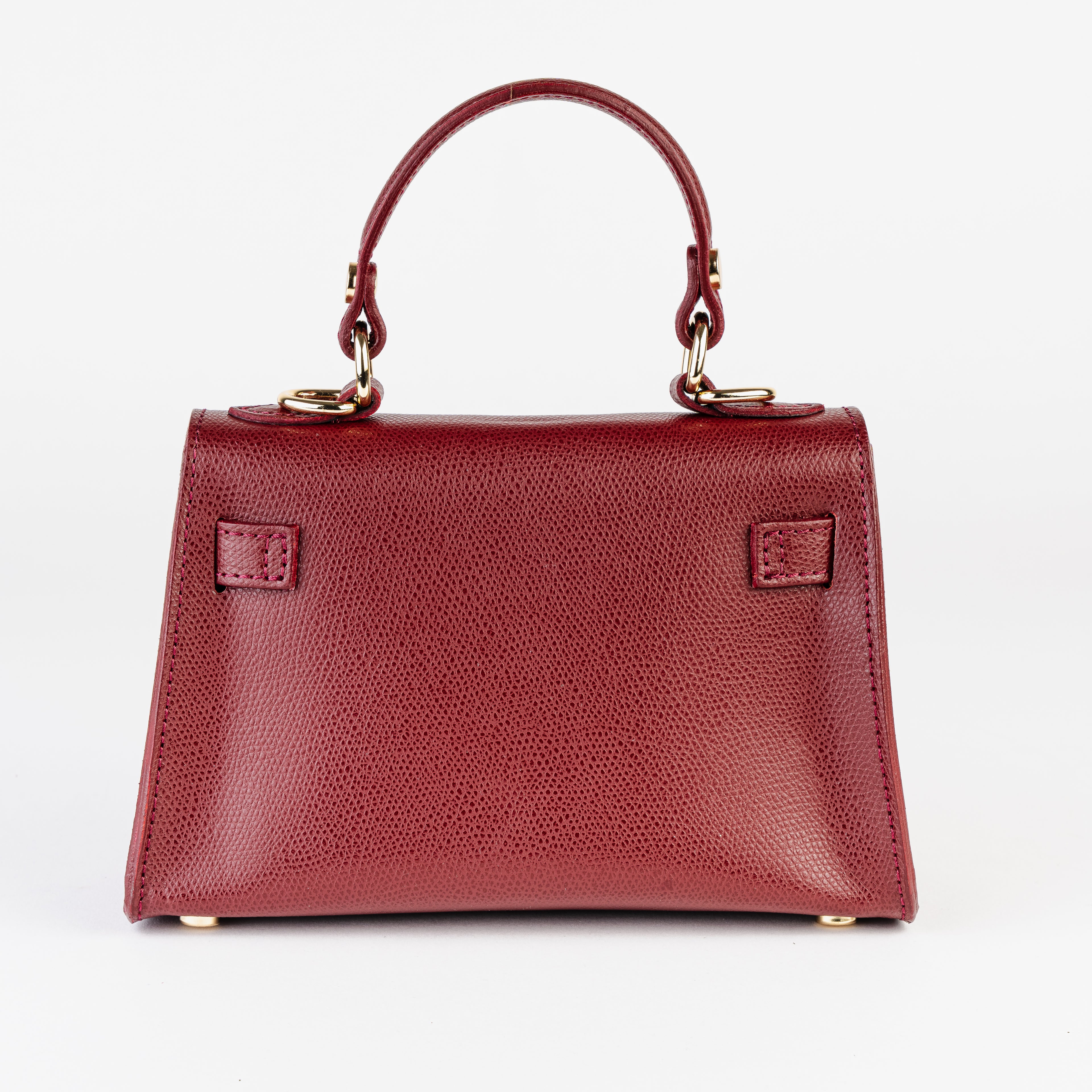 Vicenza Mini Structured Burgundy Bag – Premium Epsom Leather