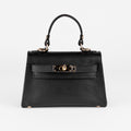 Vicenza Mini Structured Black Bag – Premium Epsom Leather