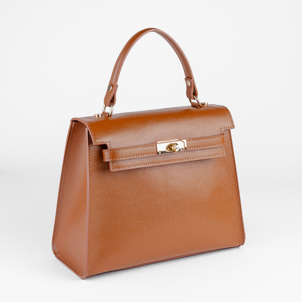 Vicenza Grande Top-Handle Satchel - Cognac