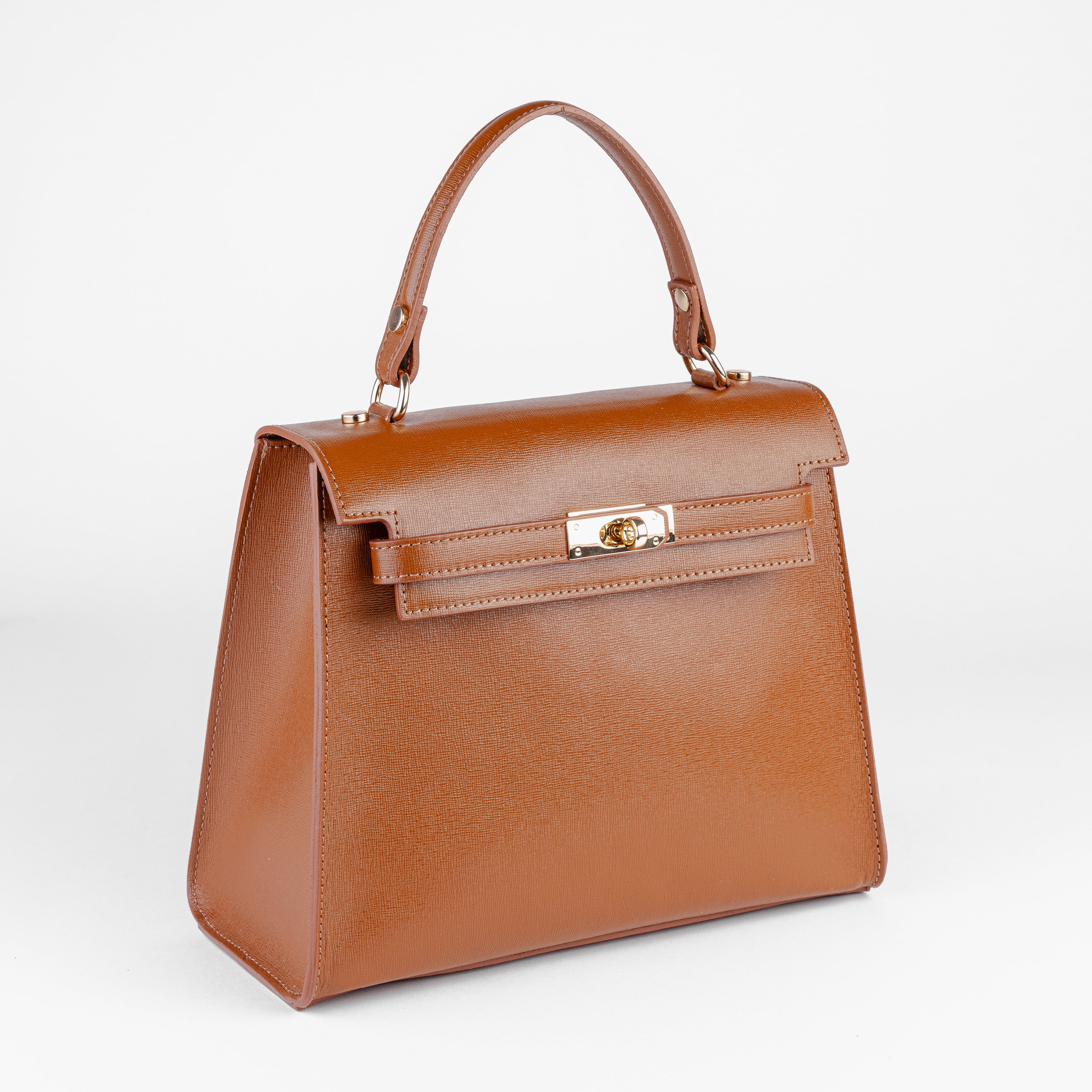 Vicenza Grande Top-Handle Satchel - Cognac