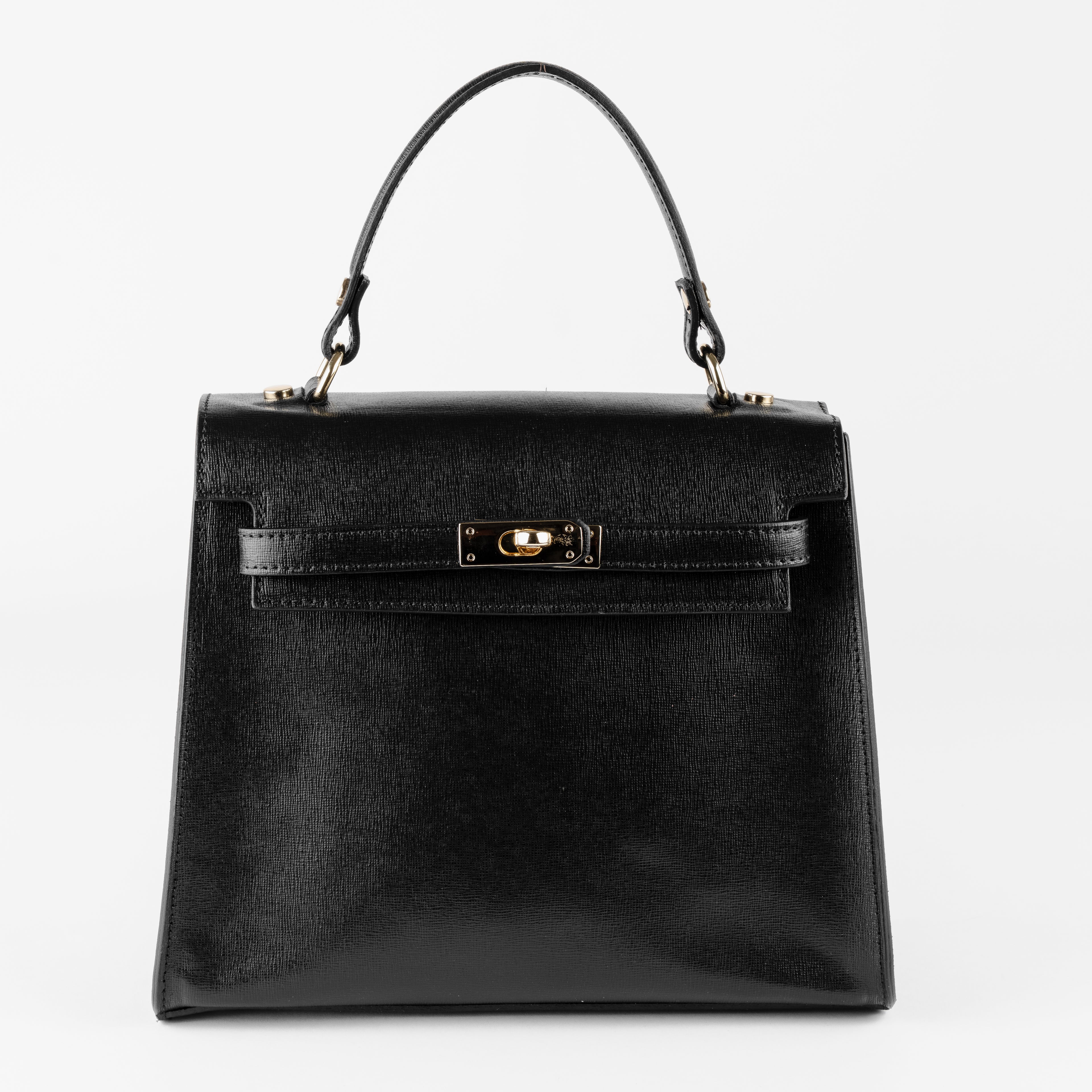Vicenza Grande Wholesale Top-Handle Satchel – Black Croc-Embossed Leather