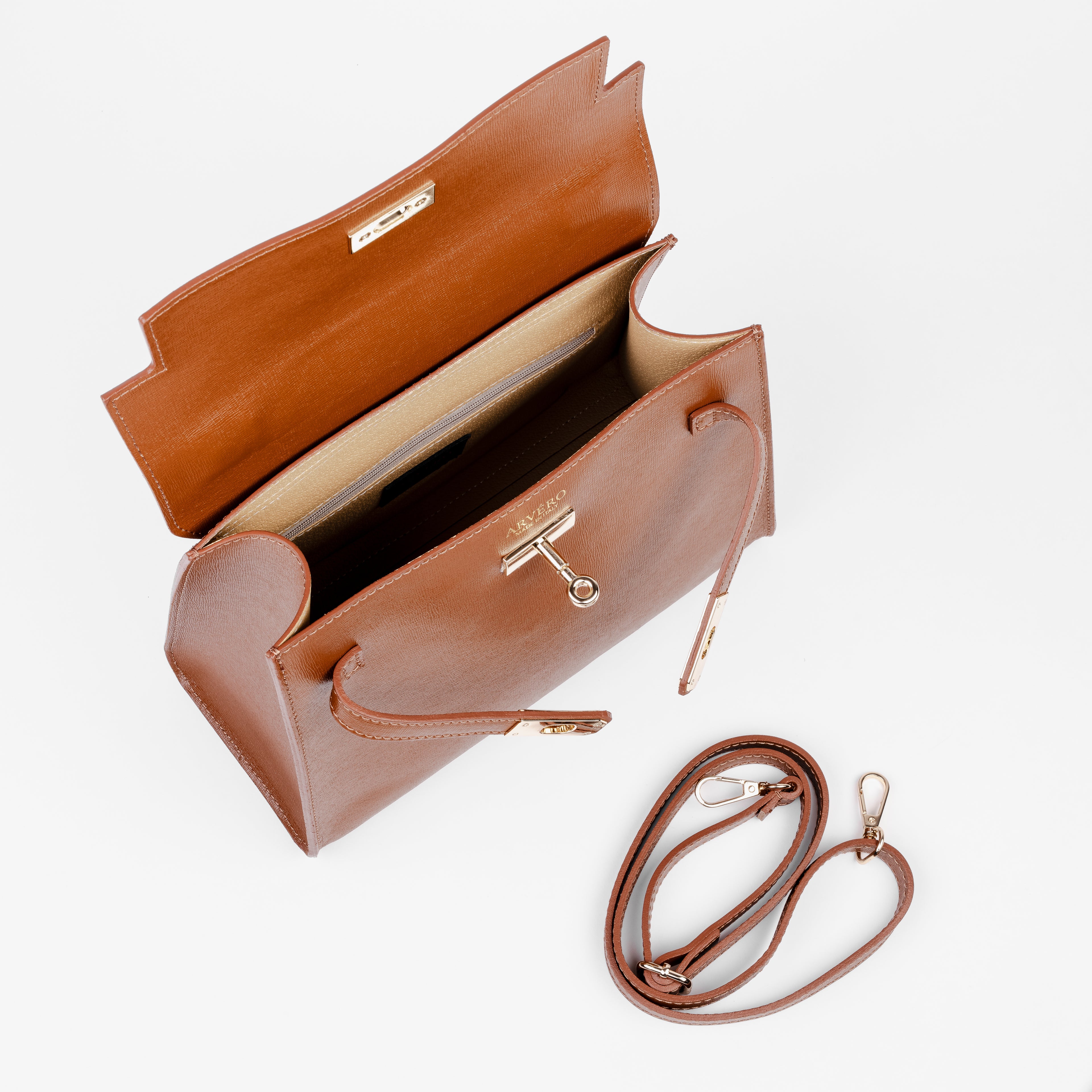 Vicenza Grande Top-Handle Satchel - Cognac