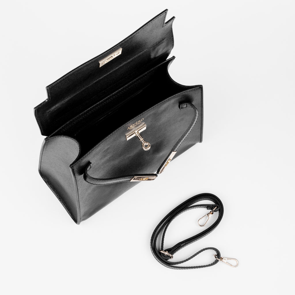 Vicenza Grande Top-Handle Satchel - Black