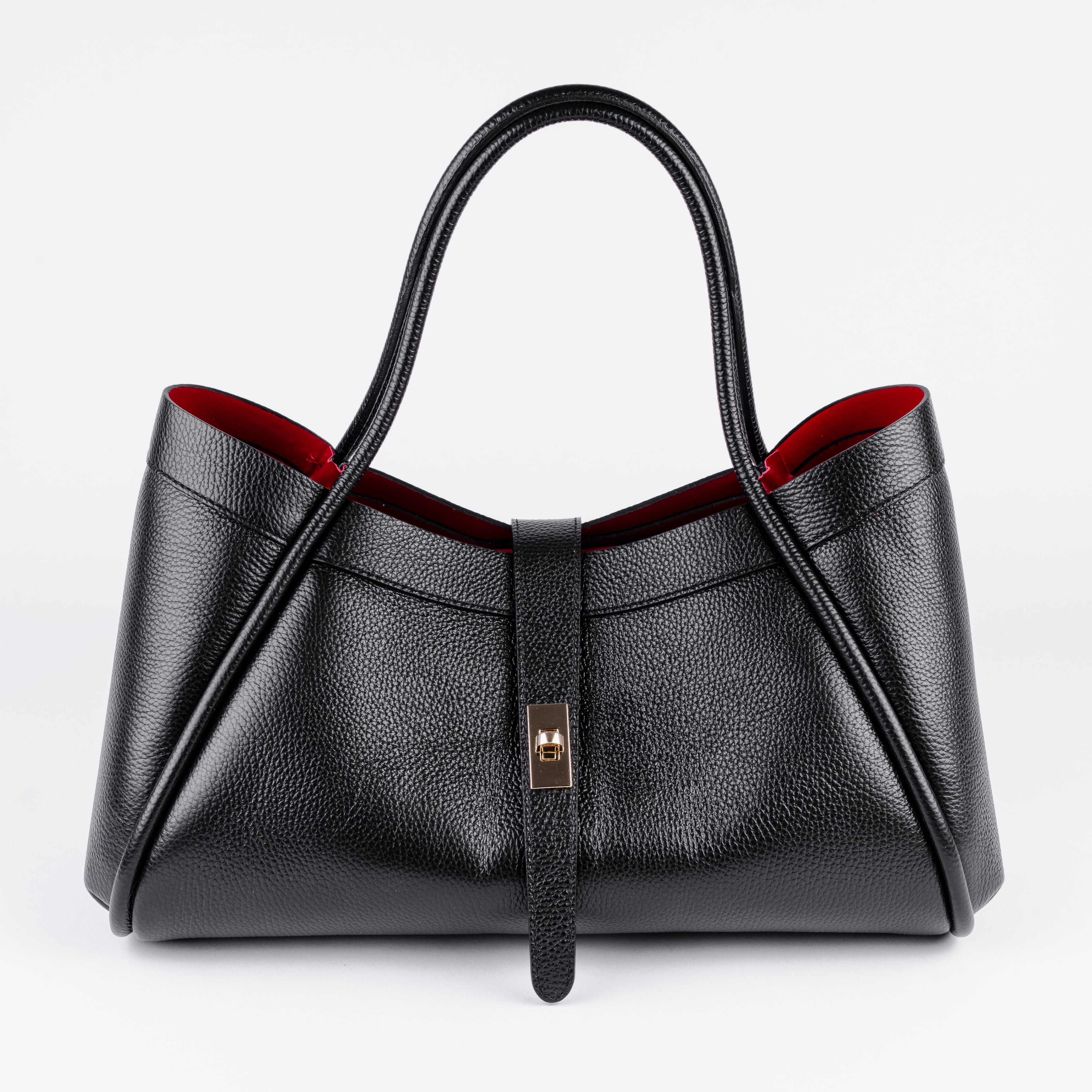 Milano Classica Lockstrap Tote - Black