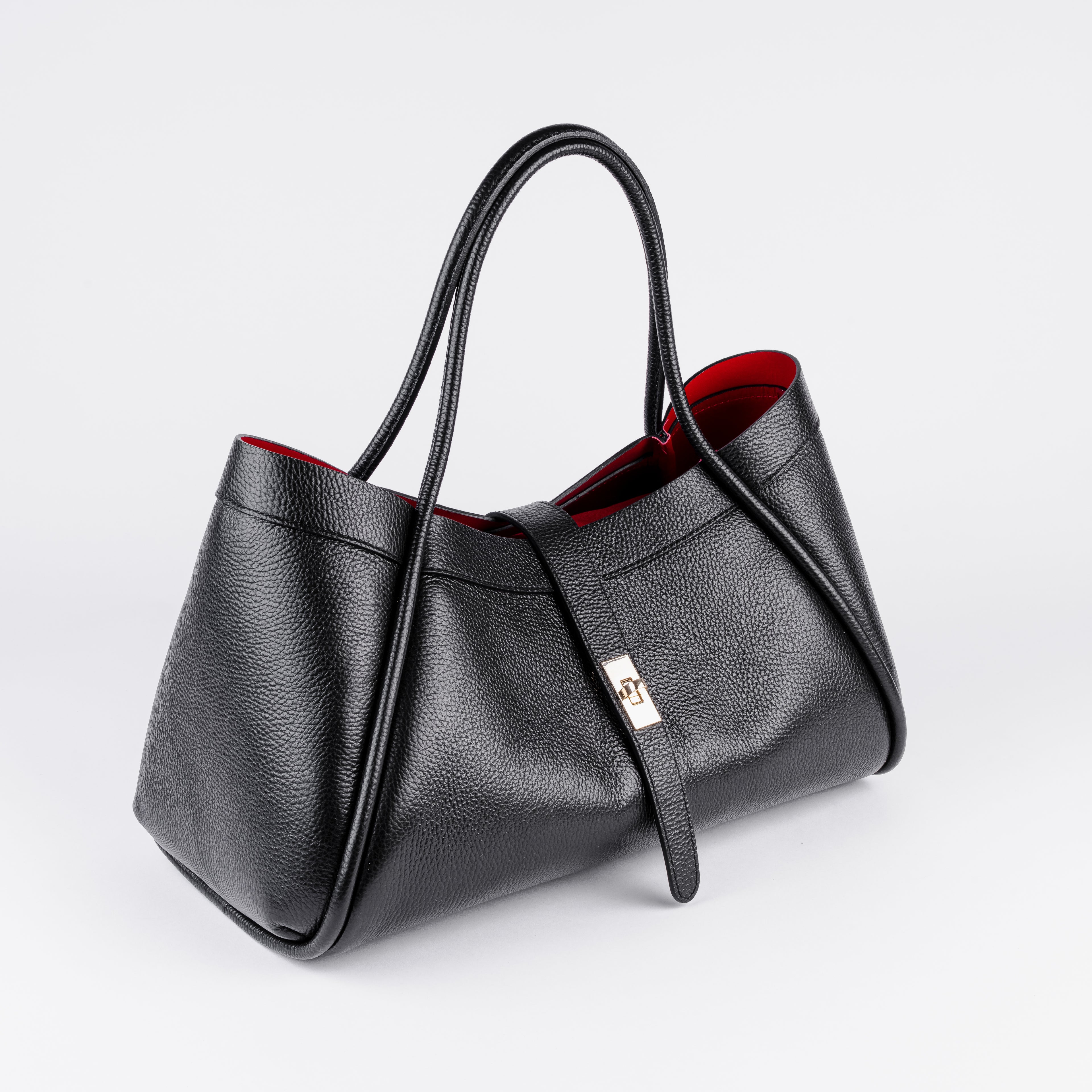 Milano Classica Lockstrap Tote - Black