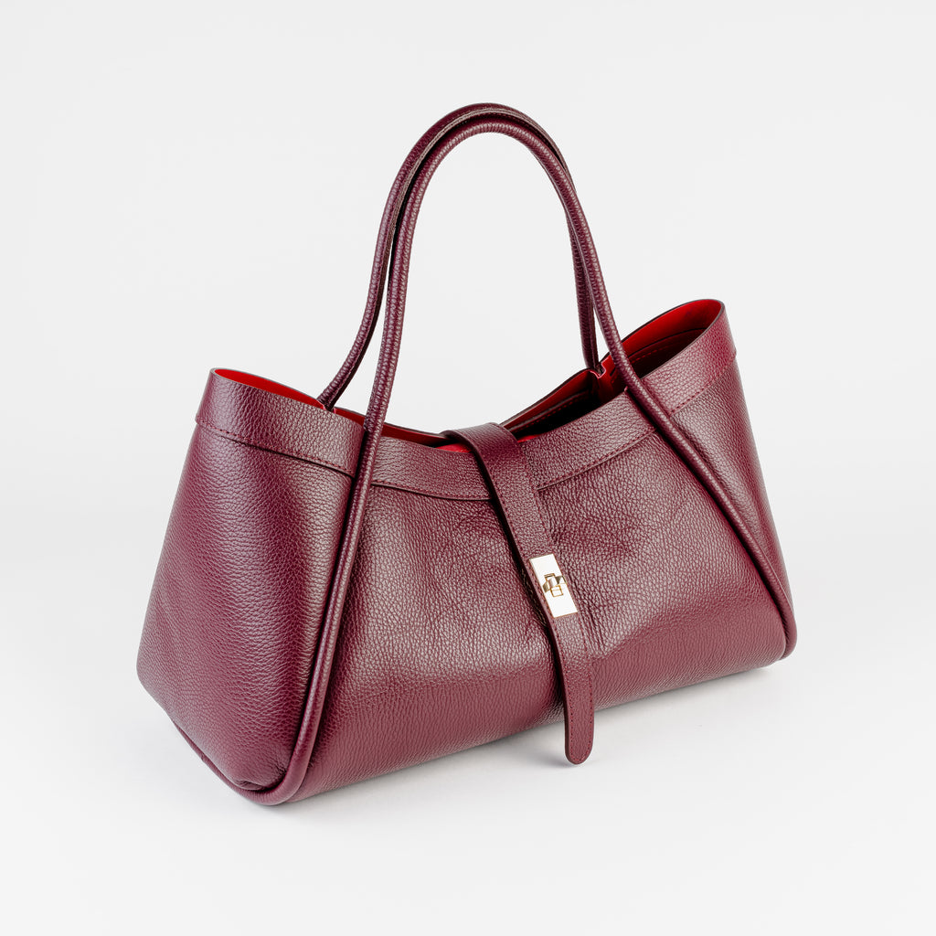 Milano Classica Lockstrap Tote - Burgundy