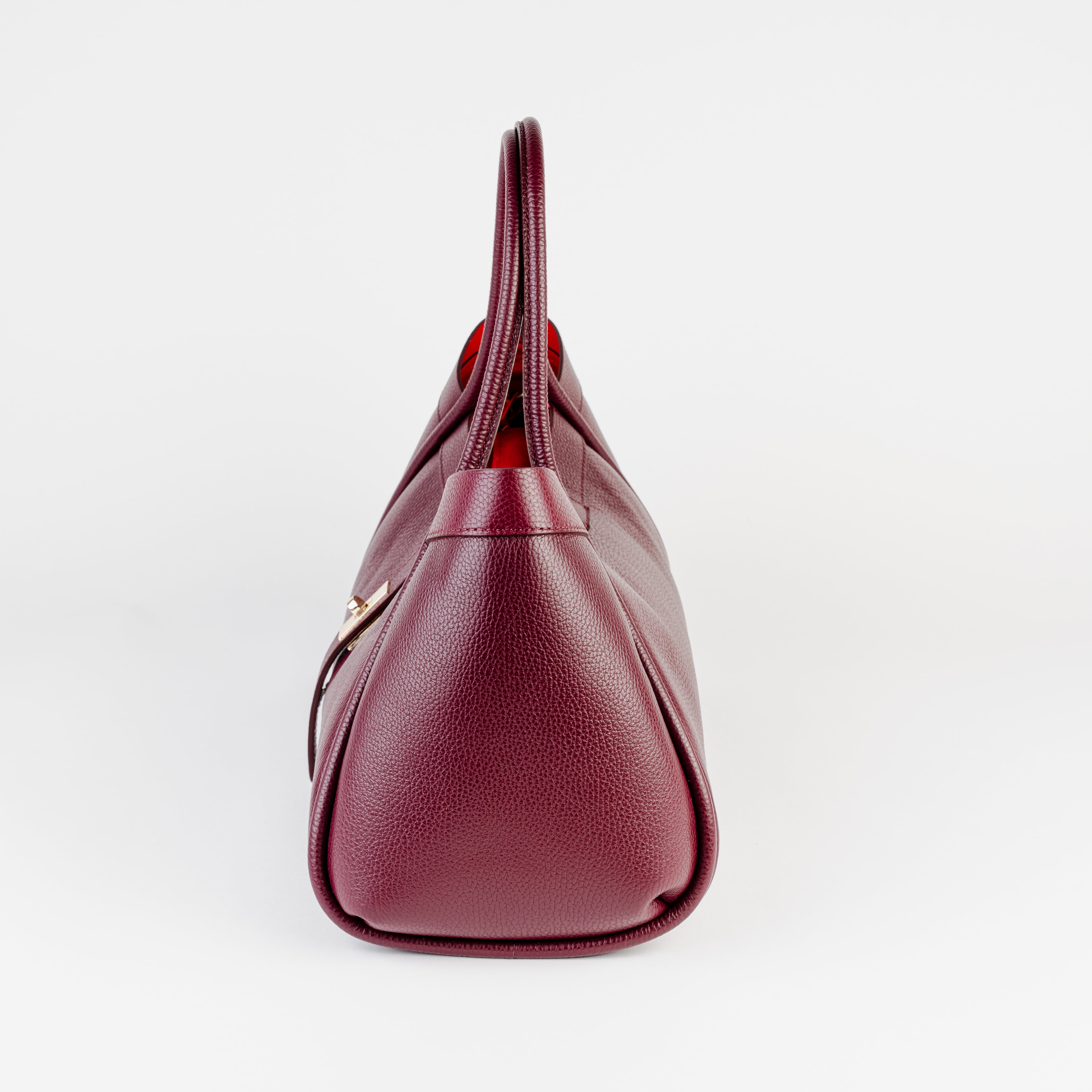 Milano Classica Lockstrap Tote - Burgundy
