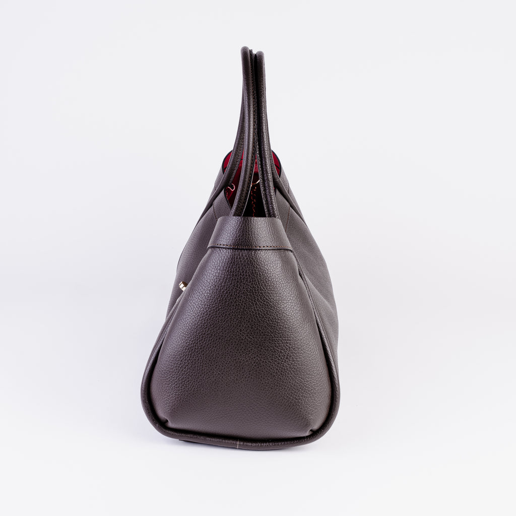 Milano Classica Lockstrap Tote - Dark Brown