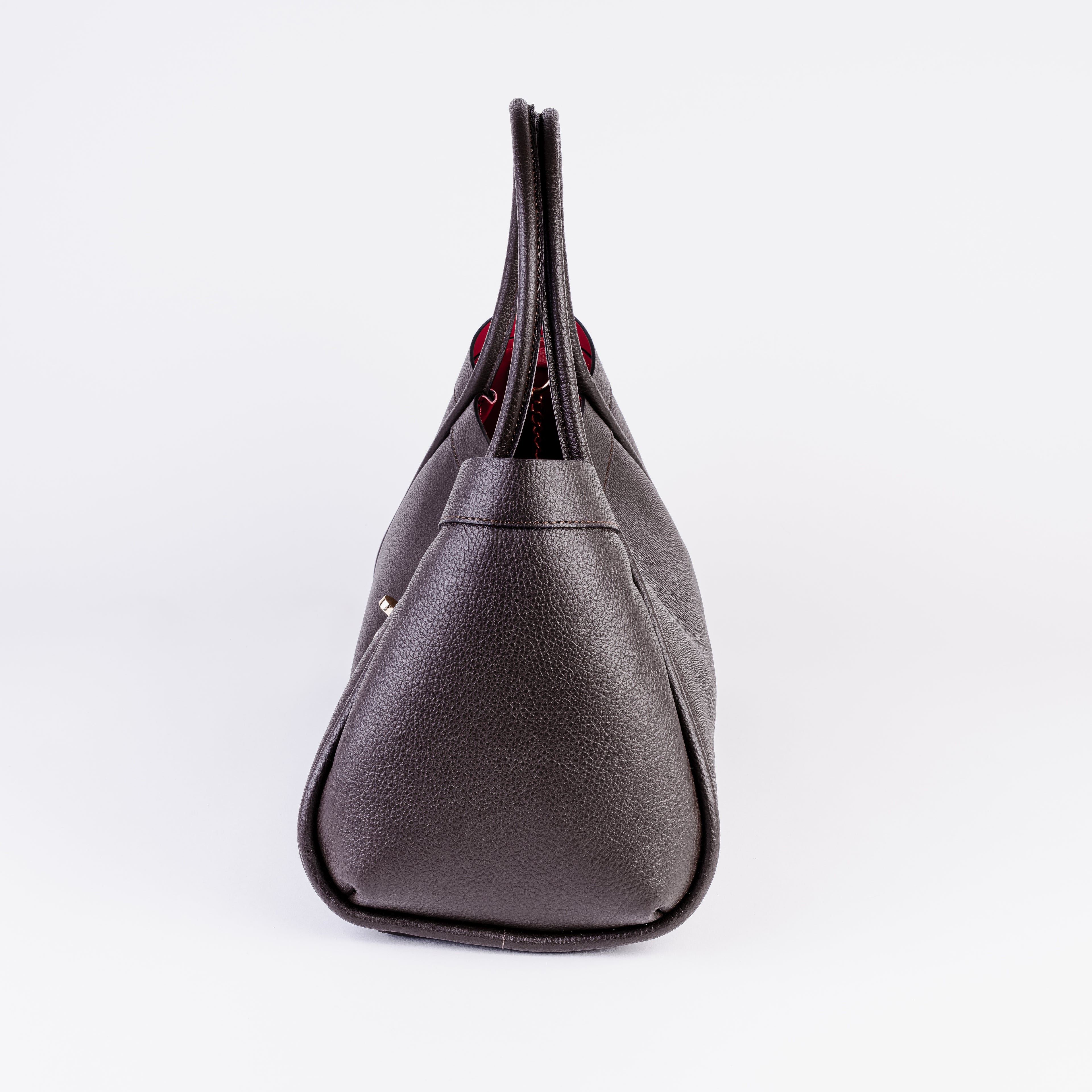 Milano Classica Lockstrap Tote - Dark Brown