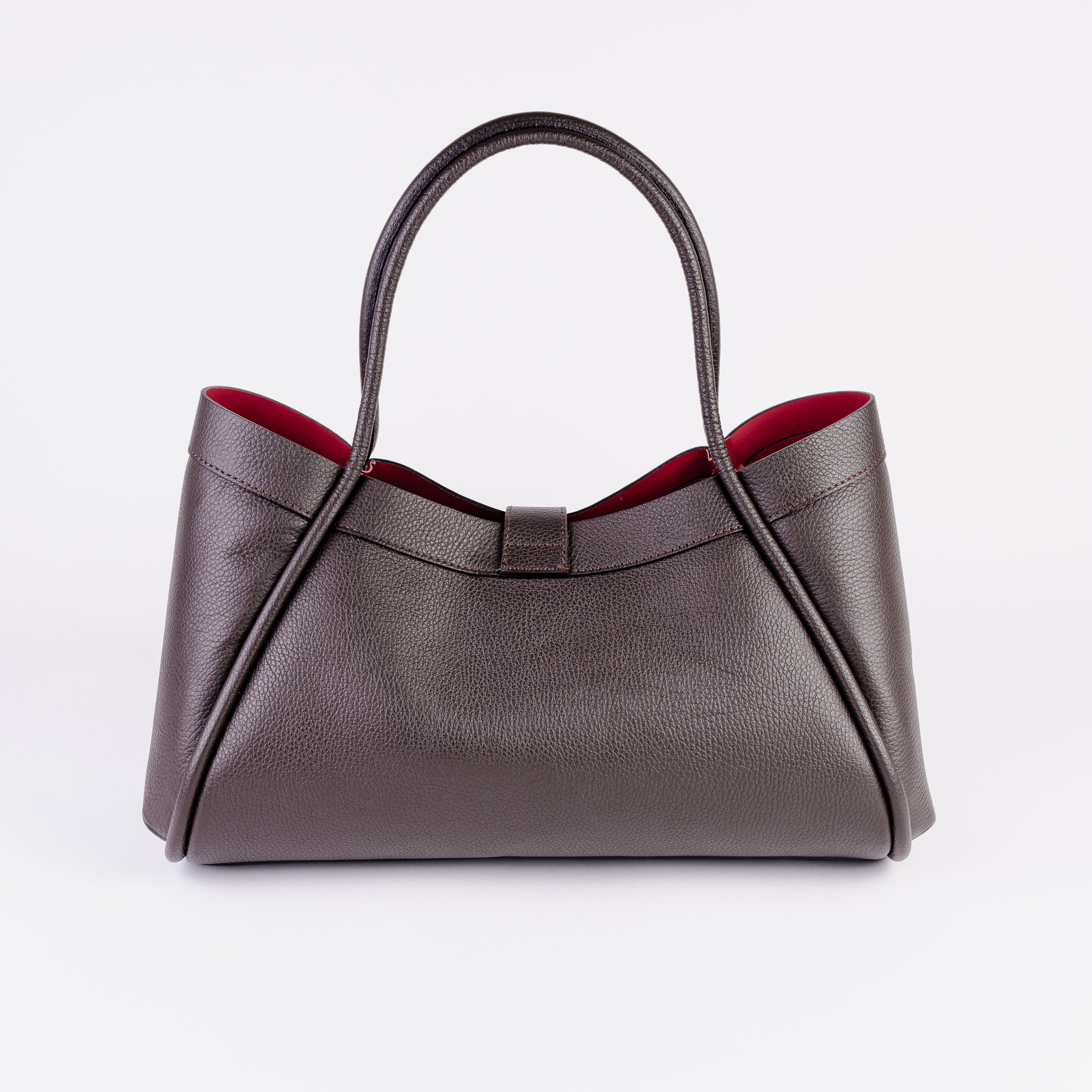 Milano Classica Lockstrap Tote - Dark Brown