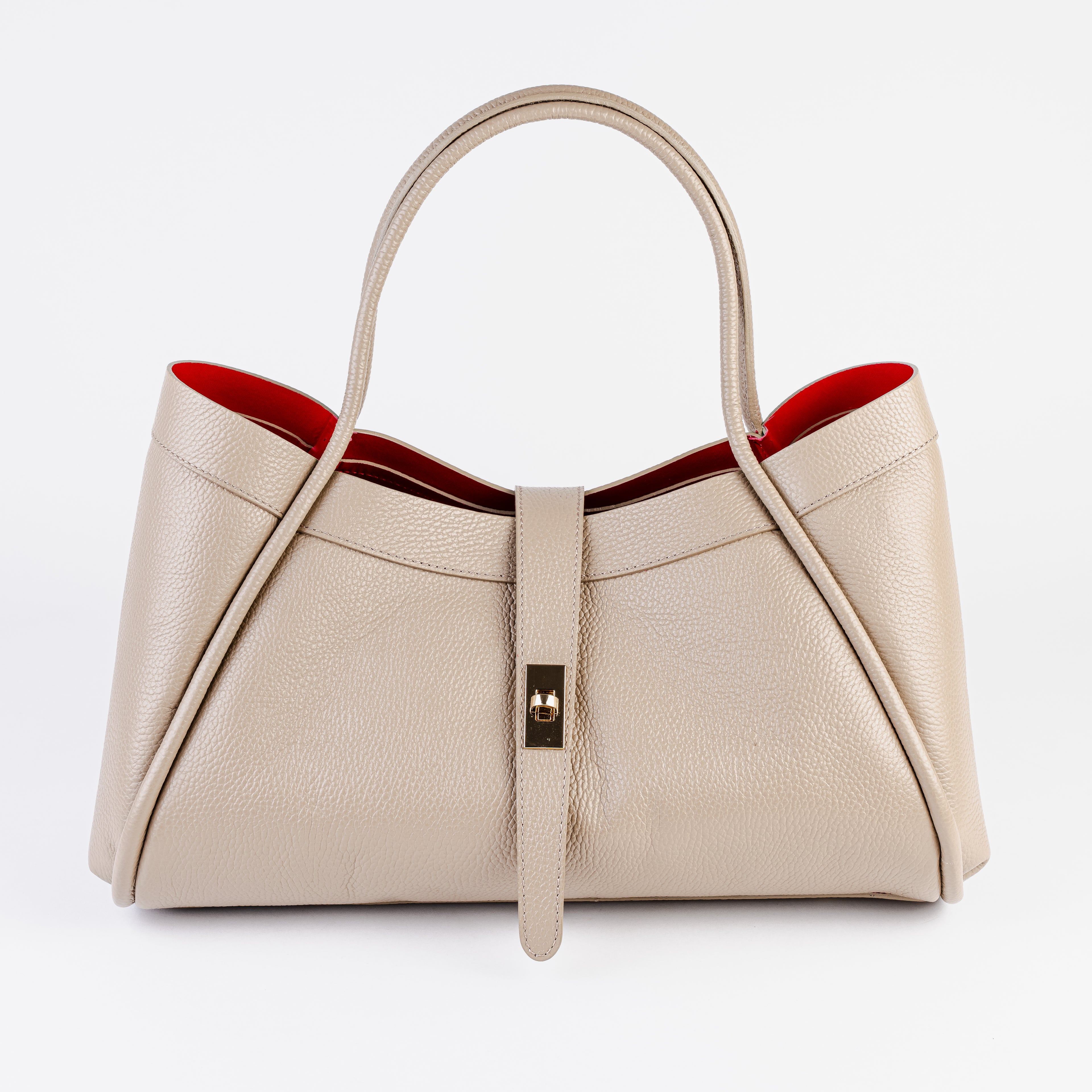 Milano Classica Lockstrap Tote - Sand Beige