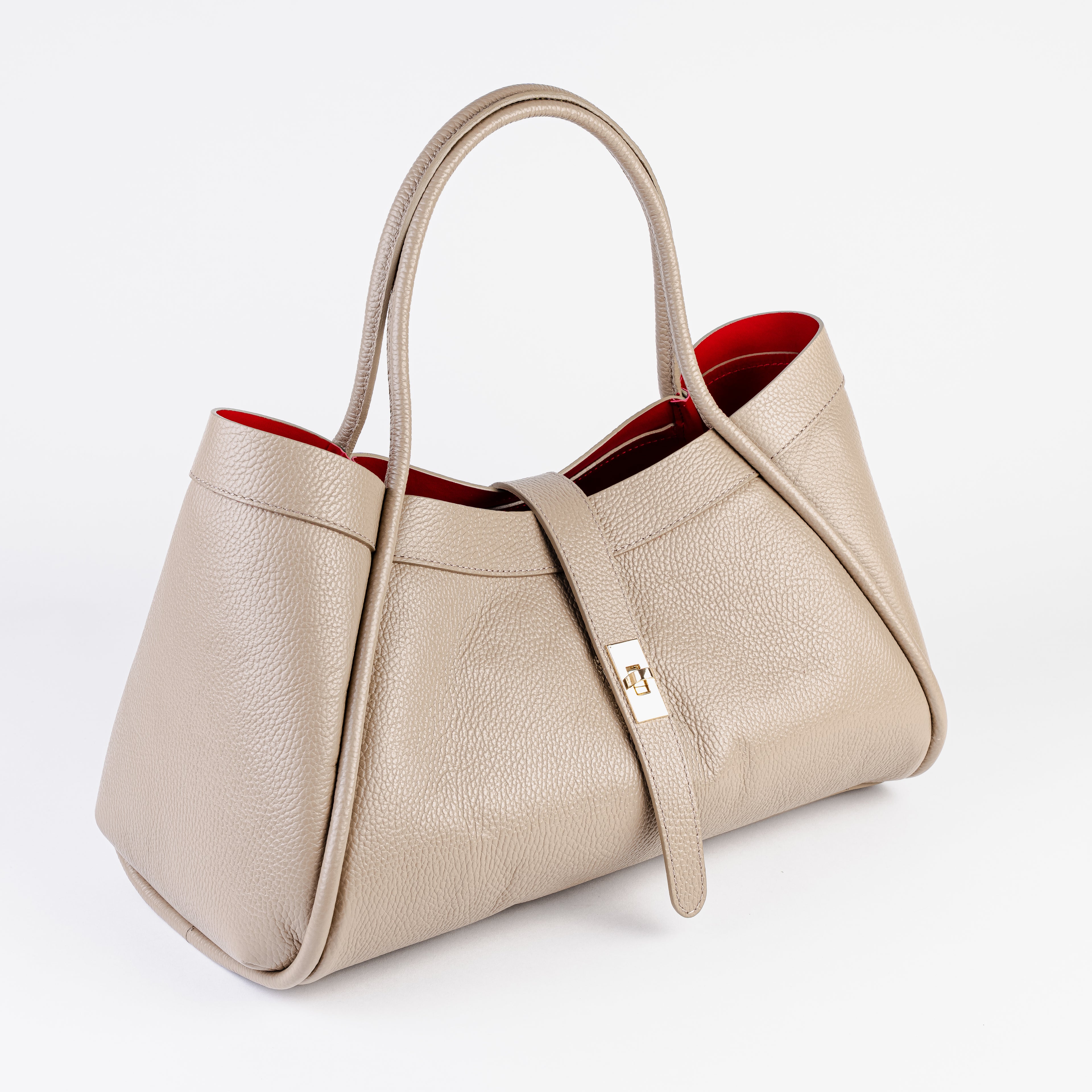 Milano Classica Lockstrap Tote - Sand Beige