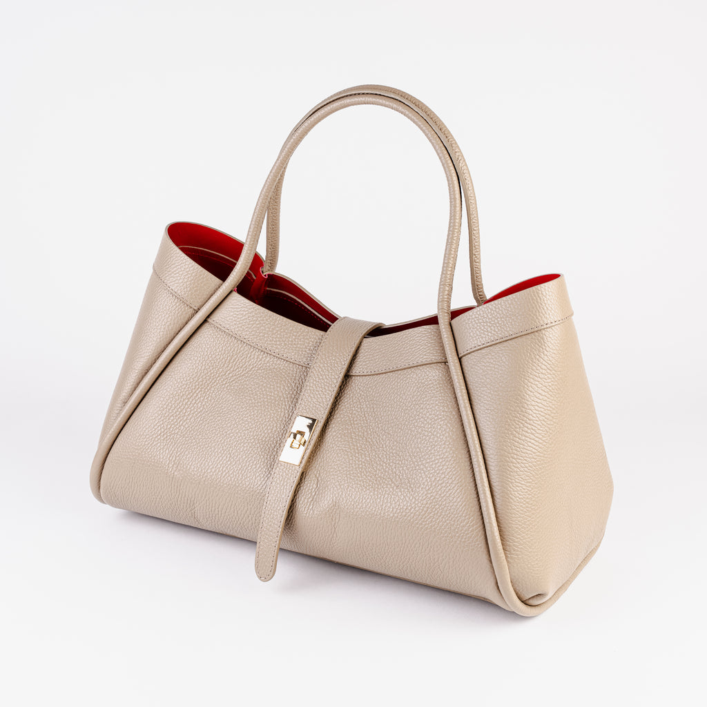 Milano Classica Lockstrap Tote - Sand Beige