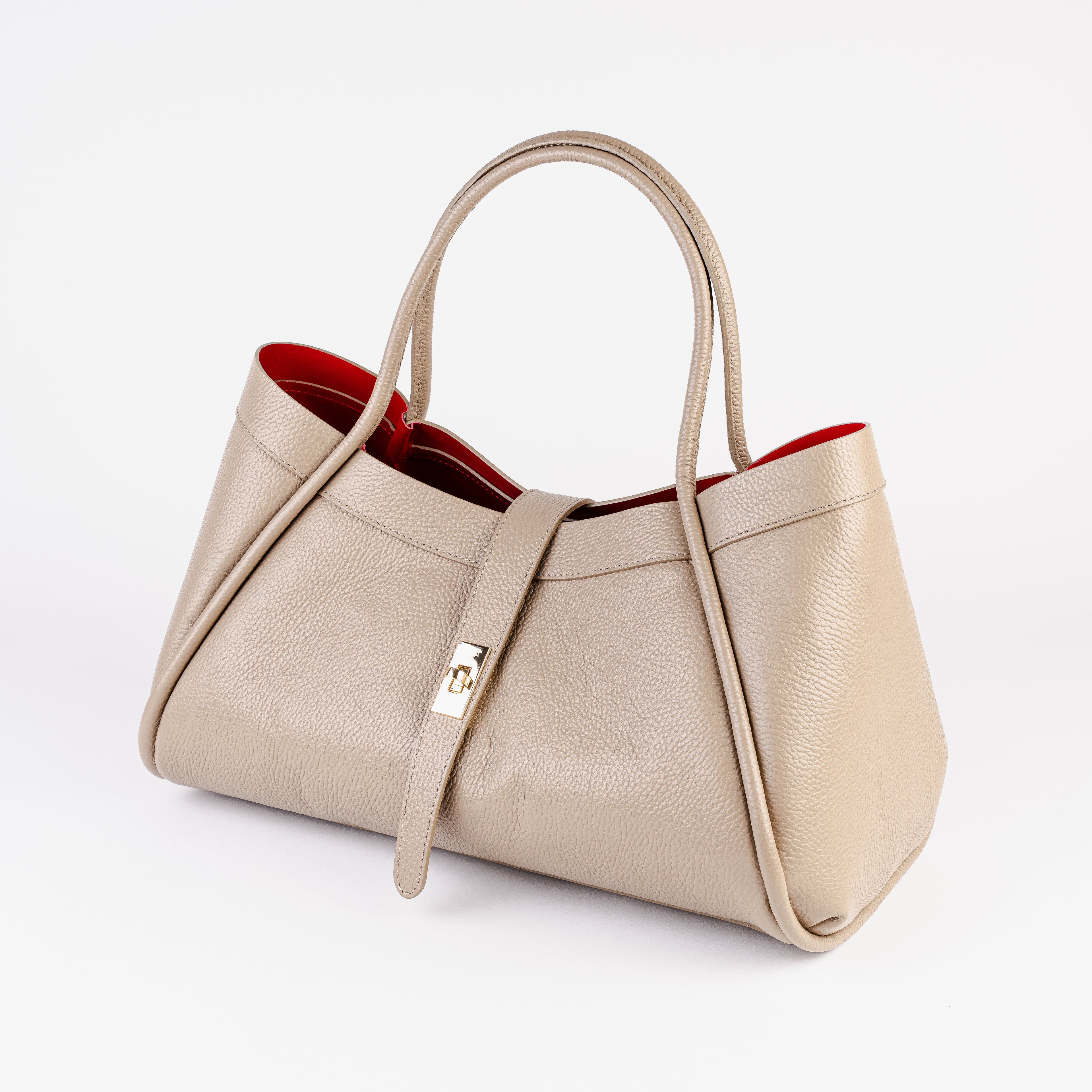Milano Classica Lockstrap Tote - Sand Beige