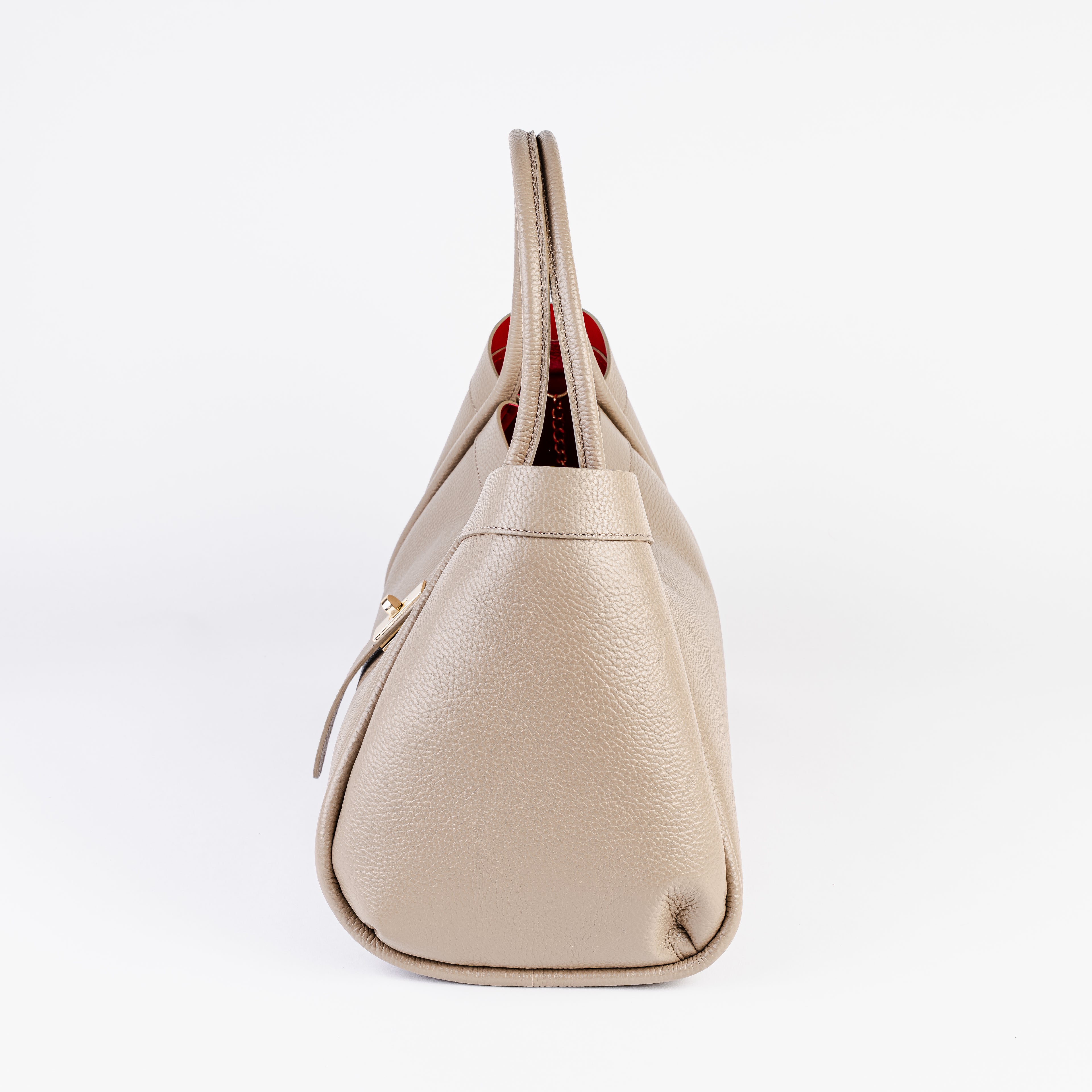 Milano Classica Lockstrap Tote - Sand Beige