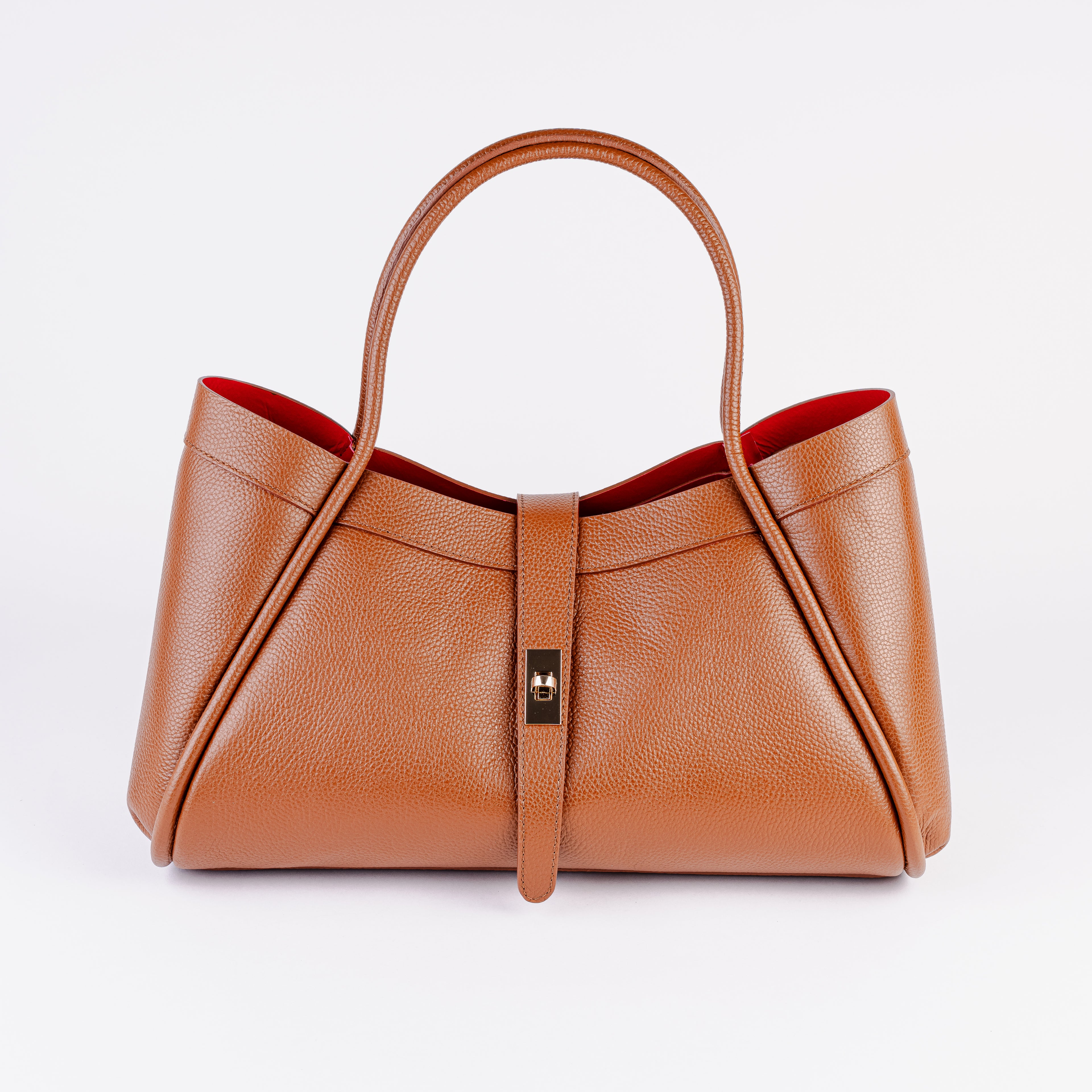 Milano Classica Lockstrap Tote - Cognac