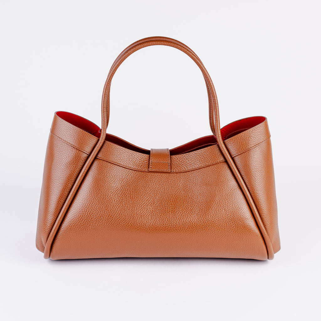Milano Classica Lockstrap Tote - Cognac