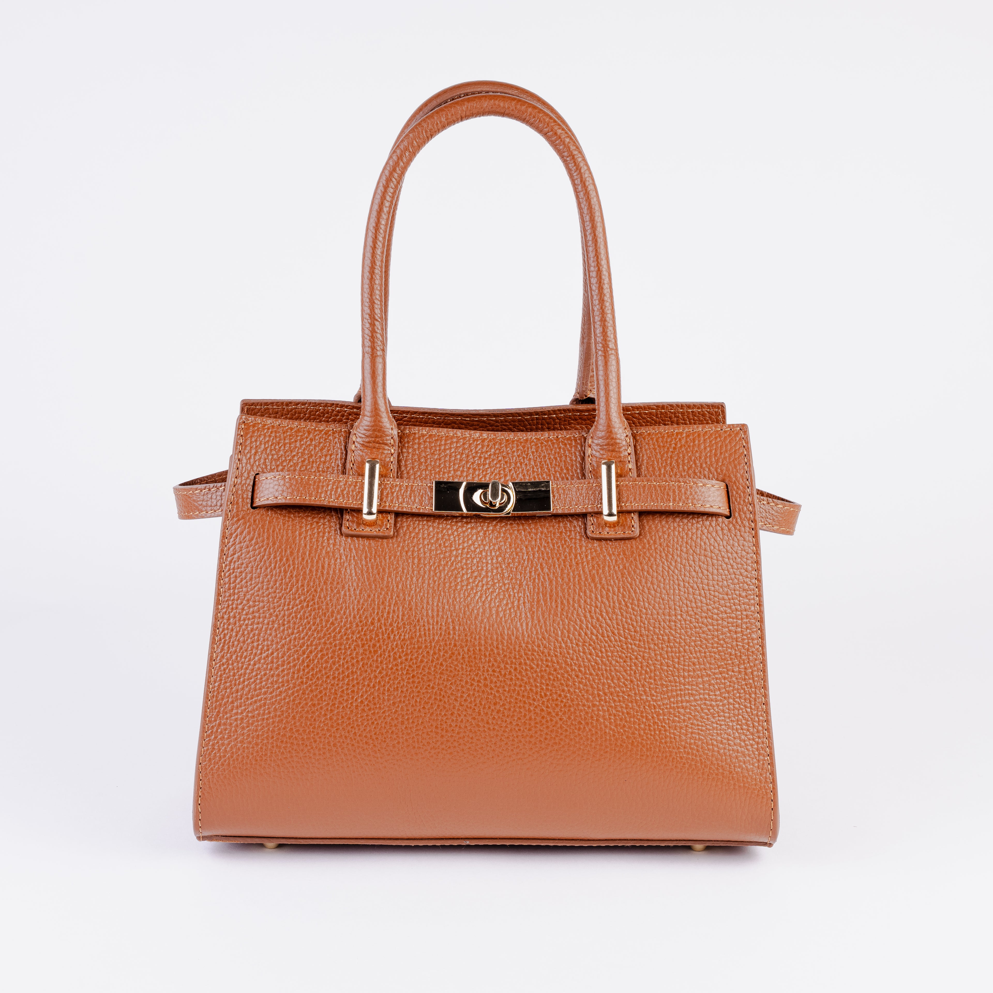 Parma Structured Bag – Premium Togo Leather - Cognac