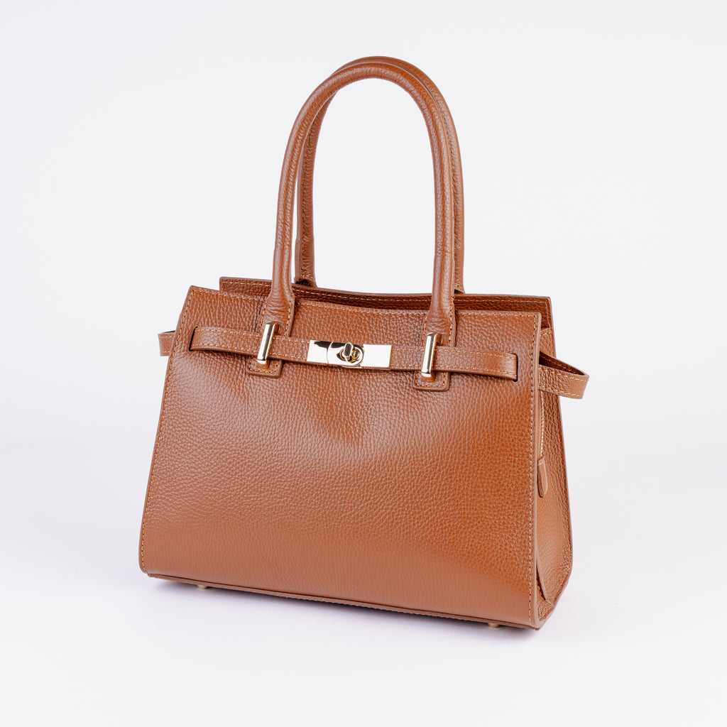 Parma Structured Bag – Premium Togo Leather - Cognac