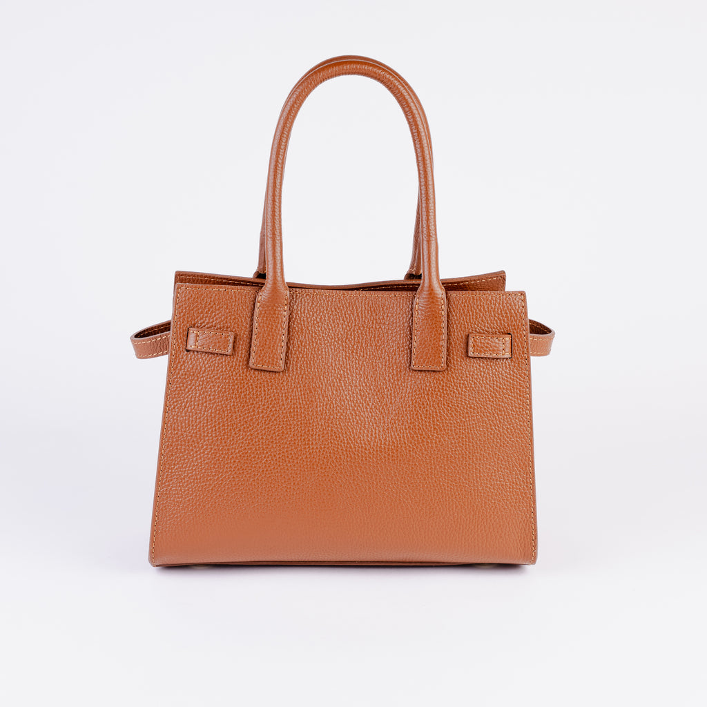 Parma Structured Bag – Premium Togo Leather - Cognac