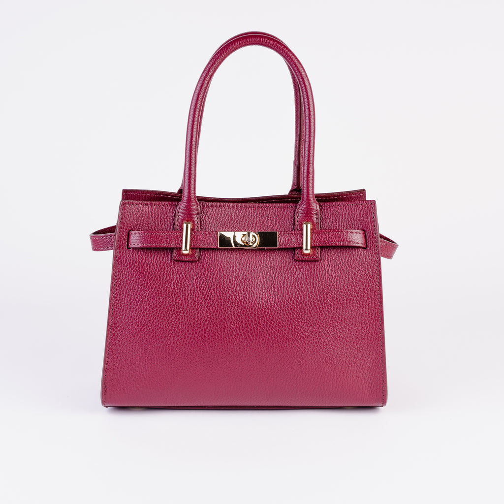 Parma Structured Bag – Premium Togo Leather - Burgundy