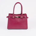 Parma Structured Bag – Premium Togo Leather - Burgundy