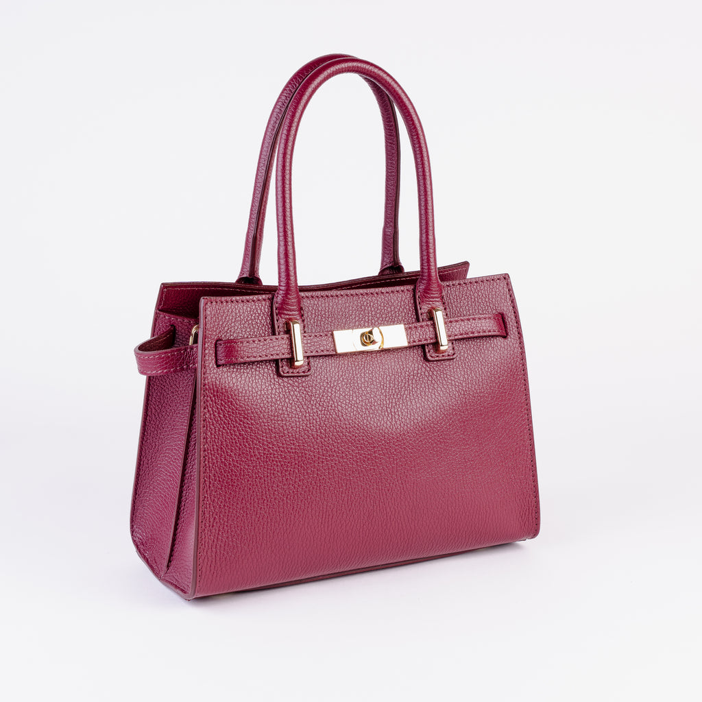 Parma Structured Bag – Premium Togo Leather - Burgundy