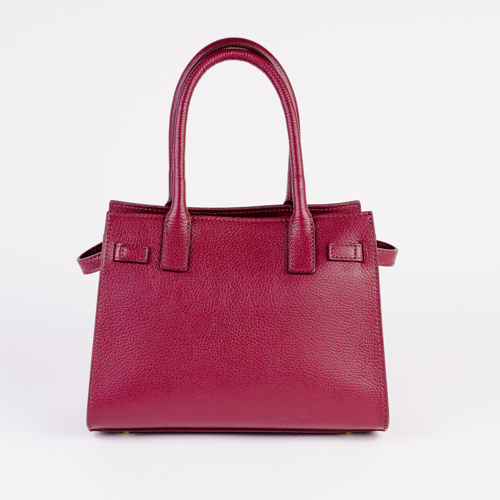 Parma Structured Bag – Premium Togo Leather - Burgundy