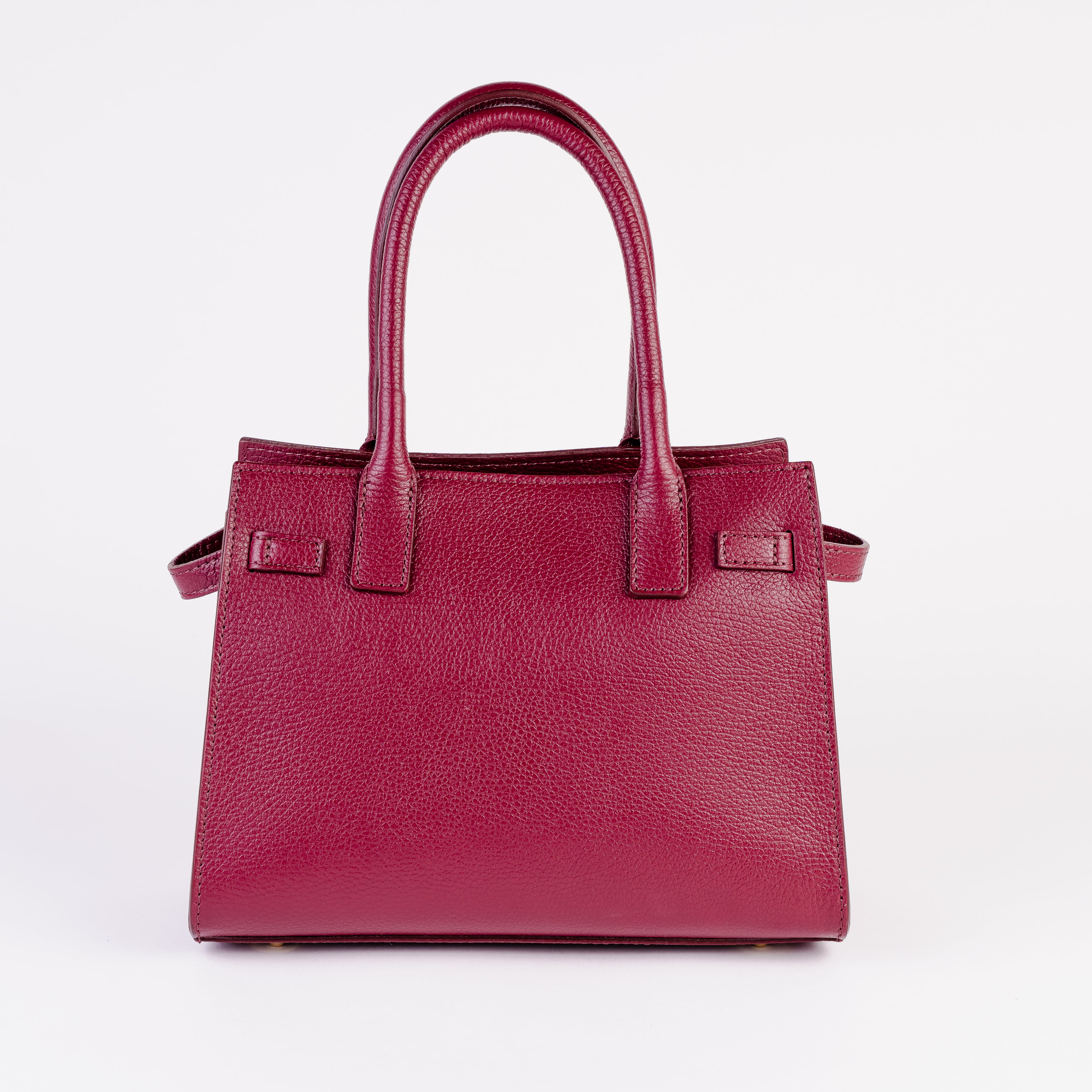 Parma Structured Bag – Premium Togo Leather - Burgundy