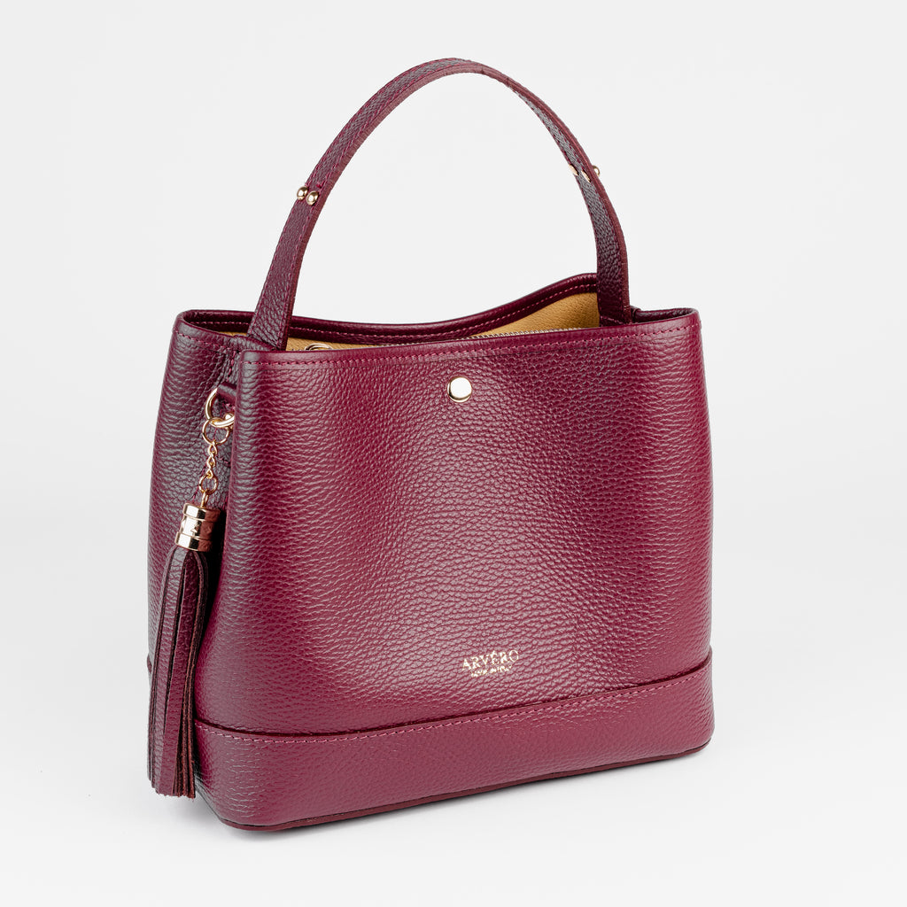 Siena Bucket Tote - Burgundy