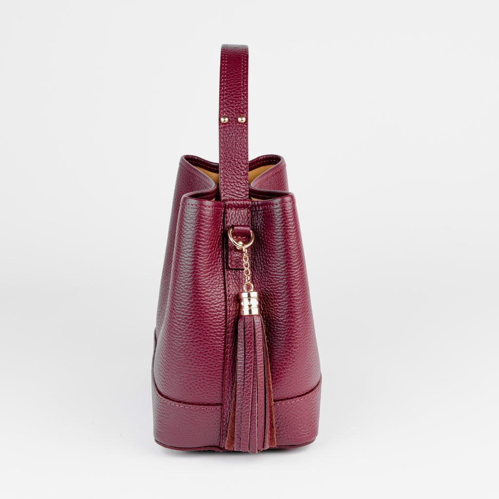 Siena Bucket Tote - Burgundy